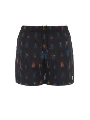 ALEXANDER MCQUEEN: Costumi piscina e boxer - Boxer da mare in nylon stampa scarafaggi
