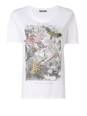 ALEXANDER MCQUEEN: t-shirt - T-shirt di cotone con stampa botanica