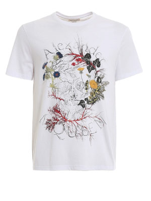 ALEXANDER MCQUEEN: t-shirts - Glowing Botanical Skull T-shirt