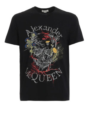 ALEXANDER MCQUEEN: t-shirts - Glowing Botanical Skull T-shirt