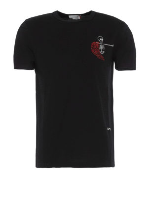 ALEXANDER MCQUEEN: t-shirts - Mini Skeleton black Tee