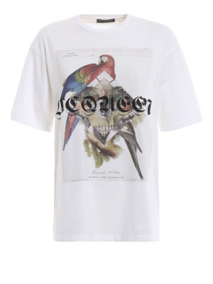 ALEXANDER MCQUEEN: t-shirt - T-shirt bianca con stampa Nymphicus