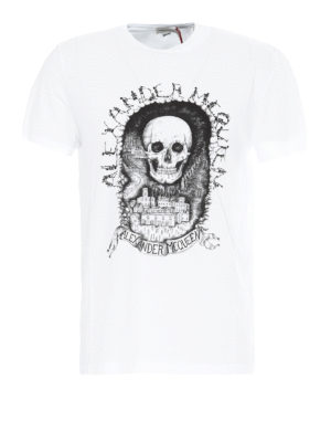 ALEXANDER MCQUEEN: t-shirt - T-shirt in cotone con stampa teschio