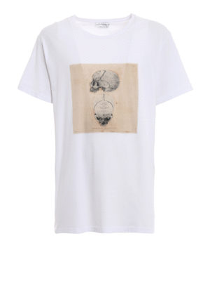 ALEXANDER MCQUEEN: t-shirt - T-shirt bianca con stampa Skull vintage