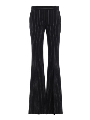 ALEXANDER MCQUEEN: Pantaloni sartoriali - Pantaloni svasati in lana gessata
