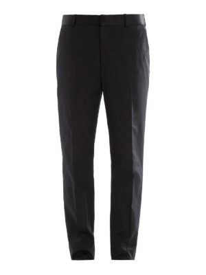 ALEXANDER MCQUEEN: Pantaloni sartoriali - Pantaloni con vita in raso