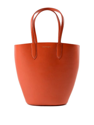 ALEXANDER MCQUEEN: shopper - Basket Bag piccola in pelle arancio