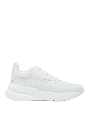ALEXANDER MCQUEEN: sneakers - Sneaker Runner Oversize in pelle bianca
