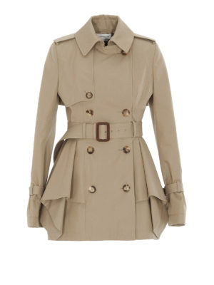 ALEXANDER MCQUEEN: cappotti trench - Trench in gabardina di cotone con peplum