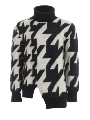 ALEXANDER MCQUEEN: maglia a collo alto e polo - Dolcevita over a motivo maxi pied-de-poule