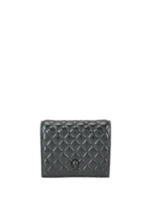 ALEXANDER MCQUEEN: wallets & purses - Quilted patent skull bifold wallet