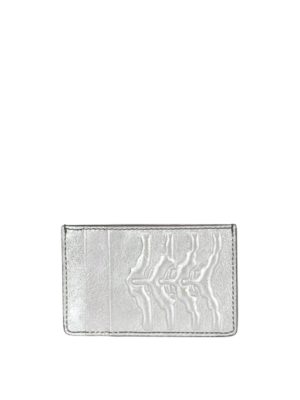 ALEXANDER MCQUEEN: portafogli - Porta carte in pelle argentata