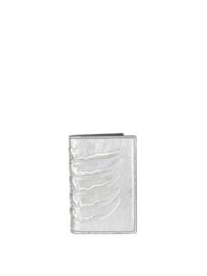 ALEXANDER MCQUEEN: portafogli - Portafoglio in pelle argentata