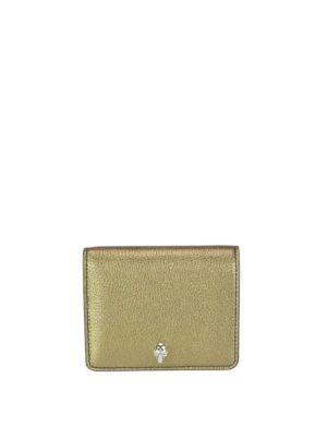 ALEXANDER MCQUEEN: portafogli - Portafoglio in pelle laminata con Skull