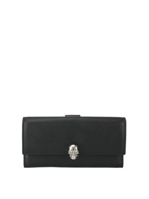 ALEXANDER MCQUEEN: portafogli - Portafoglio Skull in pelle con teschio