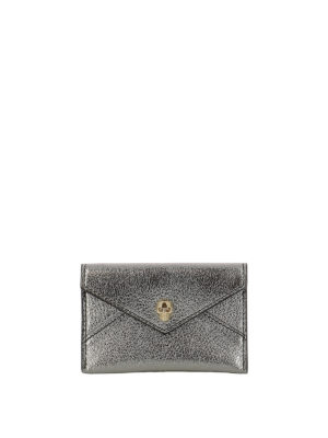 ALEXANDER MCQUEEN: portafogli - Portacarte metallizzato Skull Envelope