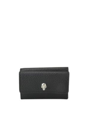 ALEXANDER MCQUEEN: portafogli - Portafoglio Skull in pelle martellata