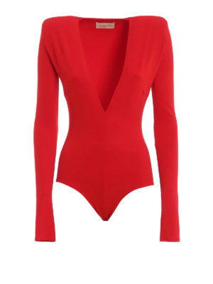 ALEXANDRE VAUTHIER: bluse - Body in viscosa stretch con scollo a V