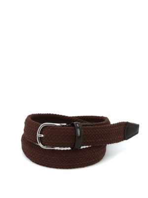 Anderson's: cinture - Cintura in ciniglia marrone intrecciata