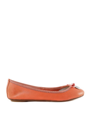 ANNA BAIGUERA: flat shoes - Annette Flex orange leather flats