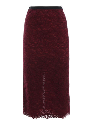 ANTONIO MARRAS: gonne al ginocchio  e longuette - Gonna tubino midi in delicato pizzo San Gallo