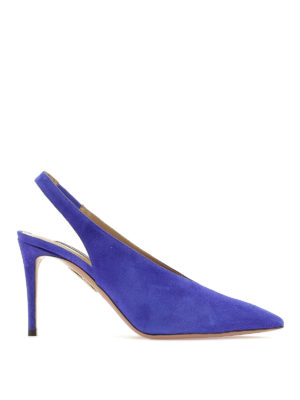 Aquazzura: scarpe décolleté - Slingback Rush 85 in pelle scamosciata