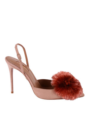 Aquazzura: sandali - Slingback Powder Puff in camoscio