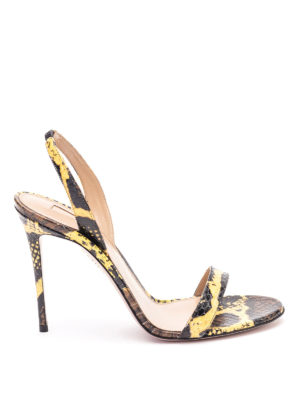 Aquazzura: sandali - Sandali con tacco in pelle stampa pitone