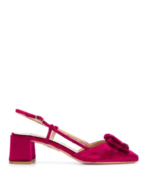 Aquazzura: sandali - Sandalo con cinturino in velluto Strap-me