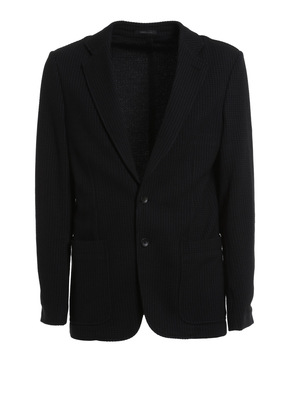 ARMANI COLLEZIONI: blazers - Textured wool blend blazer