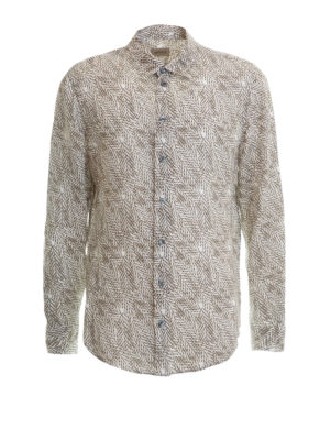 ARMANI COLLEZIONI: camicie - Camicia in lino fantasia
