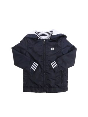 Armani Jr: casual jackets - Blue hooded jacket