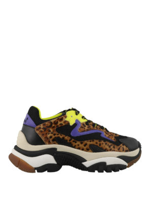 ASH: trainers - Addict leo print calf hair sneakers