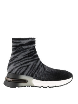 ASH: trainers - King tiger print sock sneakers