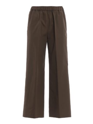 ASPESI: pantaloni casual - Pantaloni a gamba ampia in cotone verdone