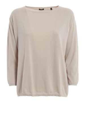 ASPESI: maglia collo rotondo - Maglia over in cotone beige