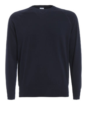 ASPESI: crew necks - Blue cotton crew neck sweater
