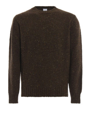 ASPESI: crew necks - Melange green wool crew neck