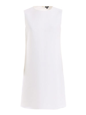 ASPESI: knee length dresses - White cotton structured dress