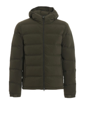 ASPESI: padded jackets - Matte nylon hooded puffer jacket