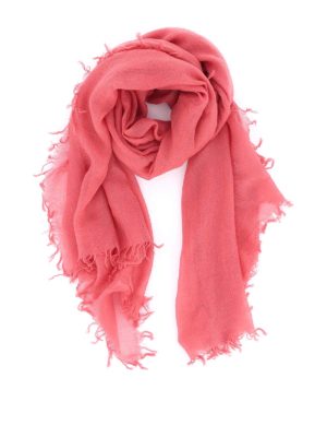 ASPESI: scarves - Pink cashmere gauze scarf
