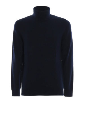 ASPESI: maglia a collo alto e polo - Dolcevita blu in misto yack e cashmere