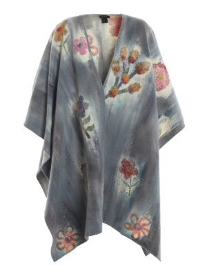 AVANT-TOI: Mantelle e poncho - Mantella in misto lana con dettagli floreali