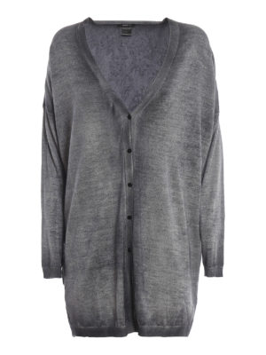 AVANT-TOI: cardigan - Cardigan lungo con pannello in seta stampata