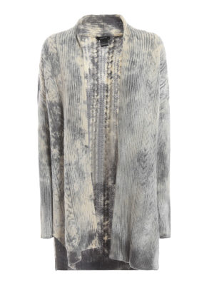 AVANT-TOI: cardigan - Cardigan aperto in lana merino panna e grigio