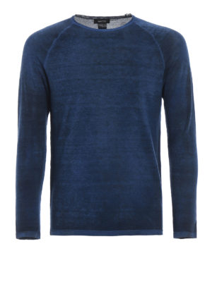 AVANT-TOI: Strickpullover mit Rundhalsausschnitt - Rundhalspullover - Blau