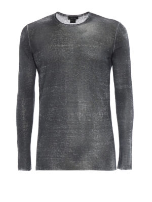 AVANT-TOI: Strickpullover mit Rundhalsausschnitt - Rundhalspullover - Dunkelgrau