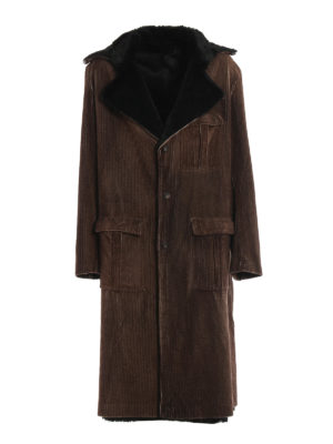 AVANT-TOI: cappotti al ginocchio - Cappotto in velluto a coste e lapin