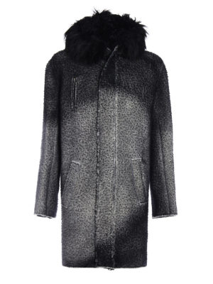 AVANT-TOI: parkas - Fur trimmed shaded merino parka