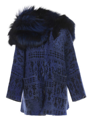 AVANT-TOI: cappotti corti - Cappotto in misto lana con pelliccia di volpe